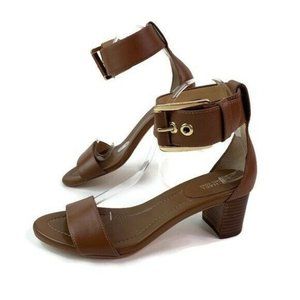 Michael Michael Kors Tan Leather Ankle Cuff Sandal